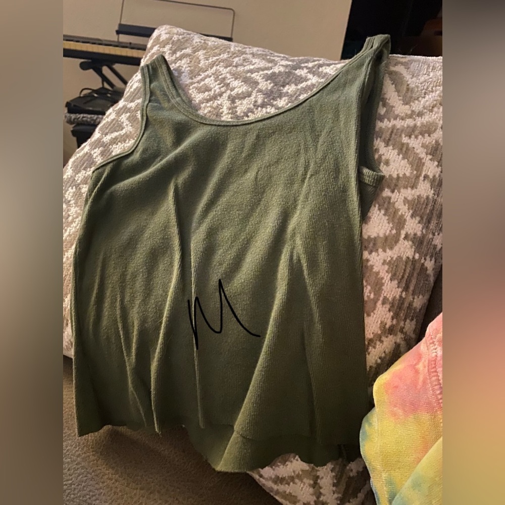 Cropped tank top, dark green